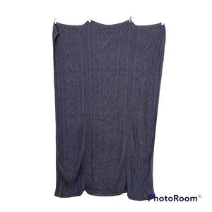 Handmade Afghan Throw Blanket Periwinkle Purple Soft Yarn 36 x 54"